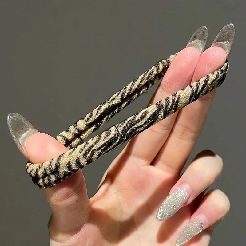 5Pcs Leopard Print High Elastic Hair Ties Scrunchie Ties Women Girls High Elasticity Ponytail Holder Hair Rings Rope Accessories