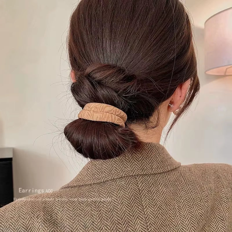5Pcs Leopard Print High Elastic Hair Ties Scrunchie Ties Women Girls High Elasticity Ponytail Holder Hair Rings Rope Accessories