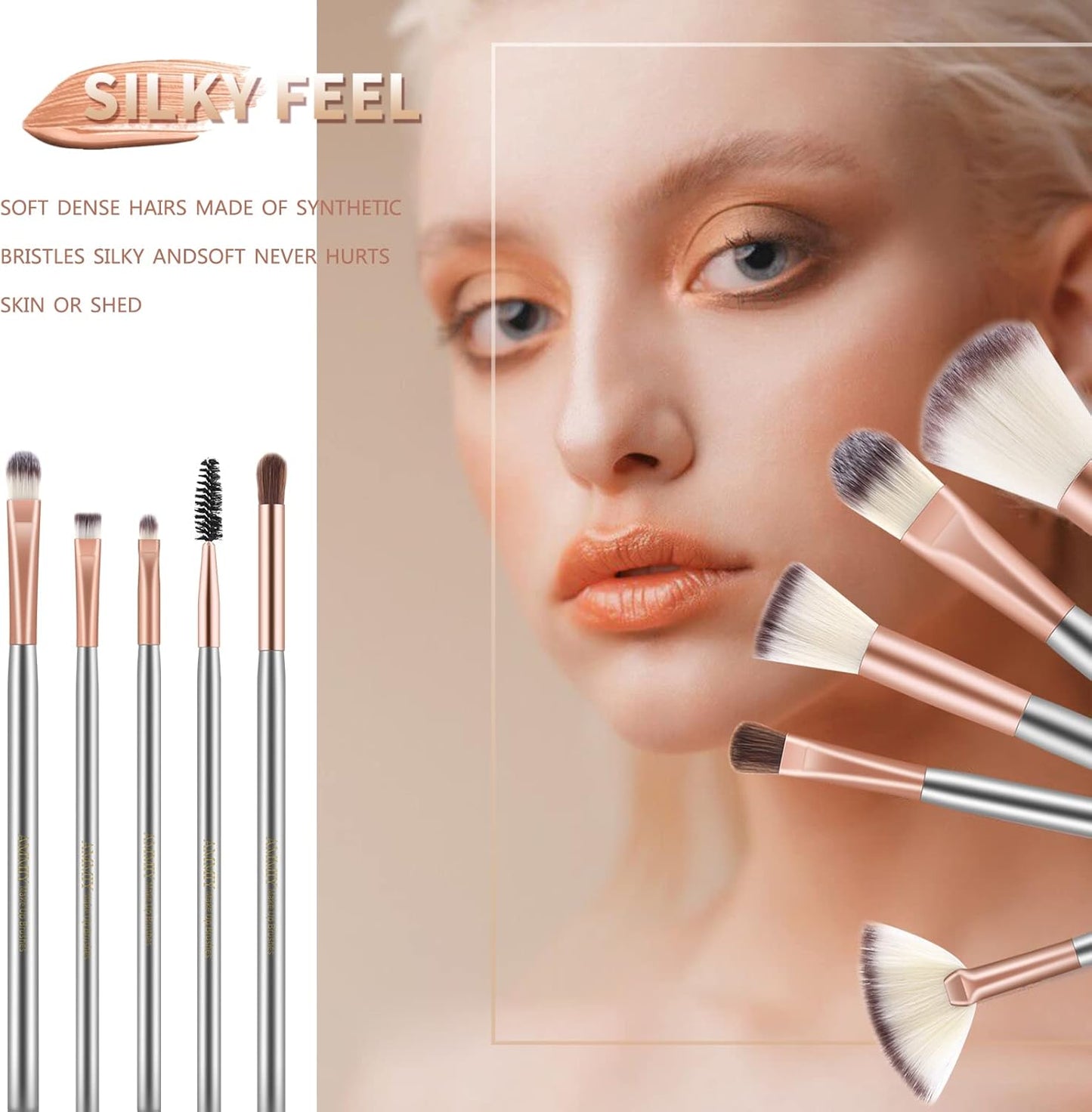 Makeup Brushes Makeup Brushes Sets Professional 18 Pcs Make up Brushes Premium Synthetic Foundation Brush Blending Face Powder Blush Eyeshadow Eyeliner Makeup Kit with PU Leather Bag