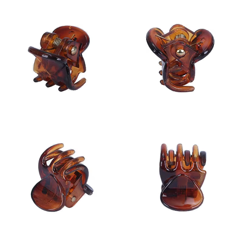 10Pcs/Lot Hair Claw Clips for Women 1.0 1.5Cm Small Black Brown Transparent Plastic Mini Claws Kids Hair Styling Accessories