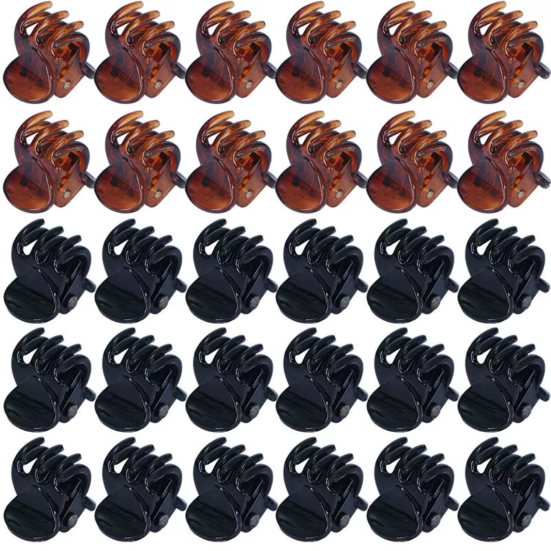 10Pcs/Lot Hair Claw Clips for Women 1.0 1.5Cm Small Black Brown Transparent Plastic Mini Claws Kids Hair Styling Accessories
