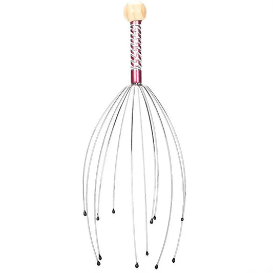 Octopus Head Massager Stainless Steel Engraved Head Relaxer Brain Massage Claw Scalp Scratcher Itch Reliever