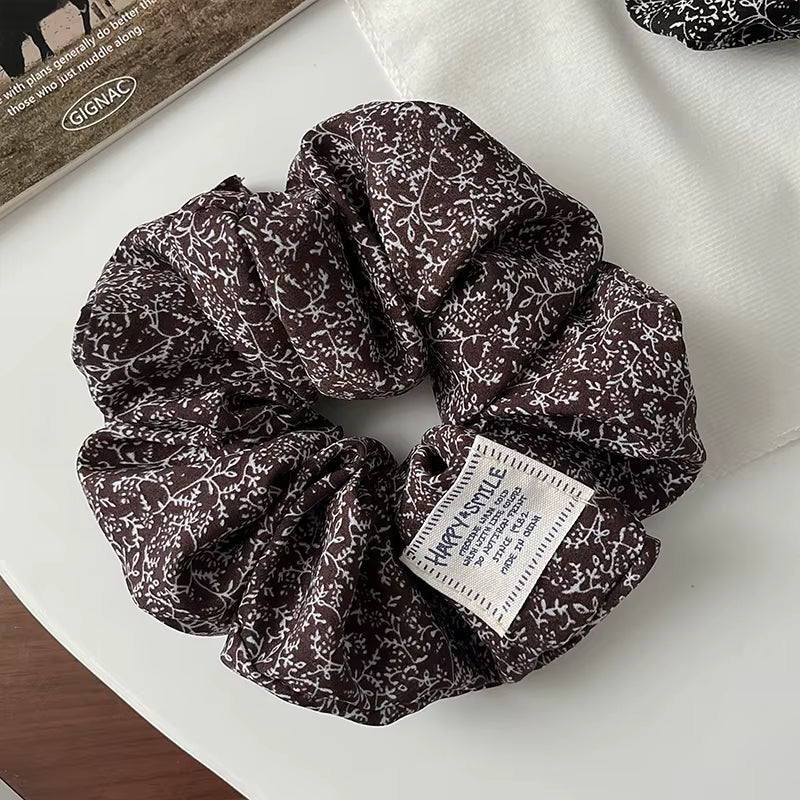 2025 Retro Cute Floral Scrunchy Women Girls Elastic Hair Bands Accessories Tie Hair Ring Rope Headdress Headwear Ponytail Holder