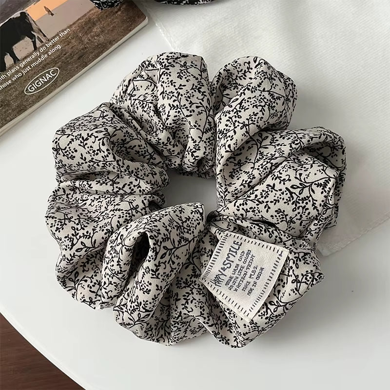 2025 Retro Cute Floral Scrunchy Women Girls Elastic Hair Bands Accessories Tie Hair Ring Rope Headdress Headwear Ponytail Holder