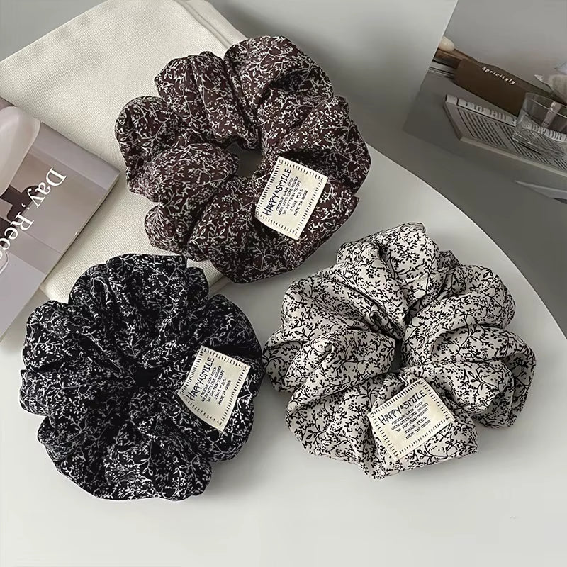 2025 Retro Cute Floral Scrunchy Women Girls Elastic Hair Bands Accessories Tie Hair Ring Rope Headdress Headwear Ponytail Holder