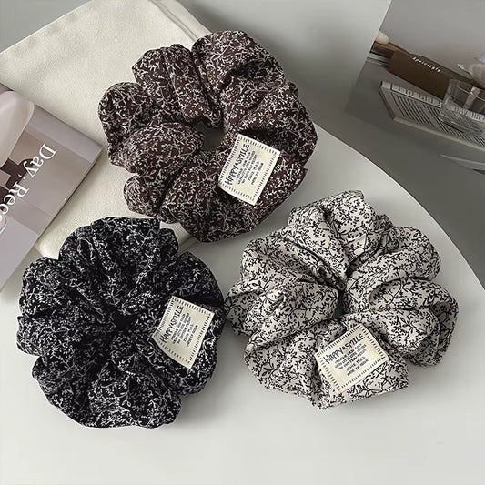2025 Retro Cute Floral Scrunchy Women Girls Elastic Hair Bands Accessories Tie Hair Ring Rope Headdress Headwear Ponytail Holder