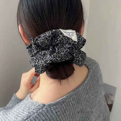 2025 Retro Cute Floral Scrunchy Women Girls Elastic Hair Bands Accessories Tie Hair Ring Rope Headdress Headwear Ponytail Holder
