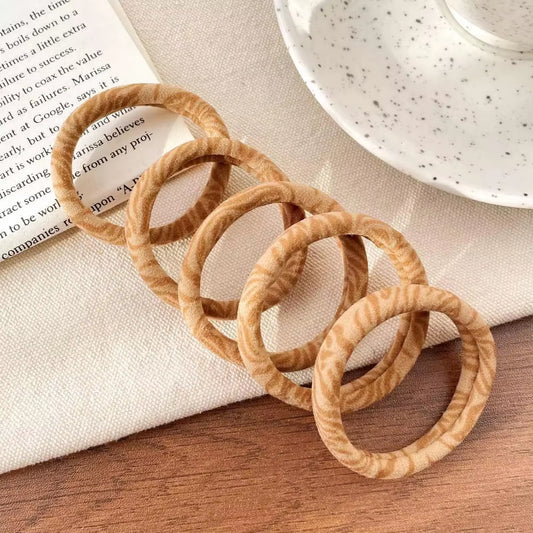 5Pcs Leopard Print High Elastic Hair Ties Scrunchie Ties Women Girls High Elasticity Ponytail Holder Hair Rings Rope Accessories