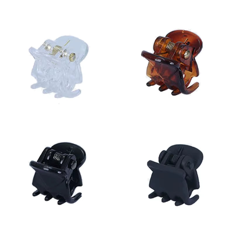 10Pcs/Lot Hair Claw Clips for Women 1.0 1.5Cm Small Black Brown Transparent Plastic Mini Claws Kids Hair Styling Accessories