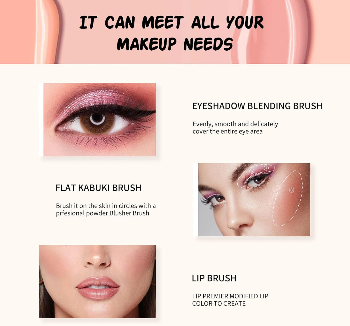 Makeup Brushes  Makeup Brushes Sets Professional 18 Pcs Make up Brushes Premium Synthetic Foundation Brush Blending Face Powder Blush Eyeshadow Eyeliner Makeup Kit with PU Leather Bag