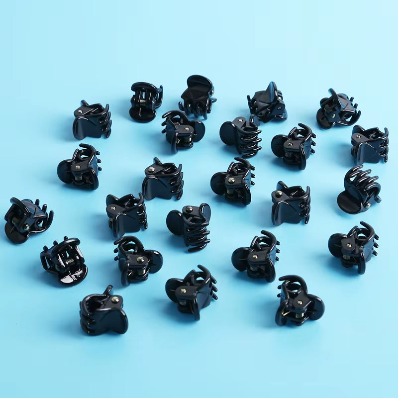 10Pcs/Lot Hair Claw Clips for Women 1.0 1.5Cm Small Black Brown Transparent Plastic Mini Claws Kids Hair Styling Accessories