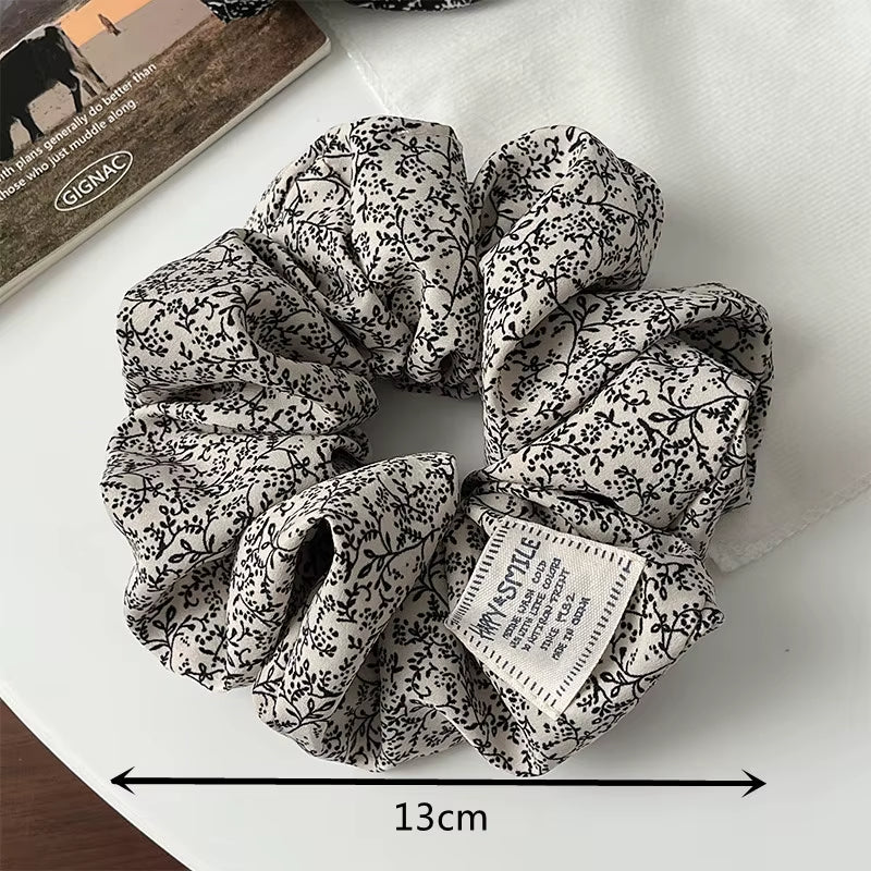 2025 Retro Cute Floral Scrunchy Women Girls Elastic Hair Bands Accessories Tie Hair Ring Rope Headdress Headwear Ponytail Holder