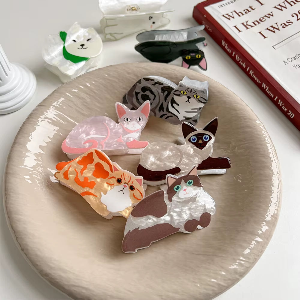 1Pc Cat Hairpin Lady Cute Little Hairpin Short Long Hair Hairpin for Daughter Lover Girl School Partner